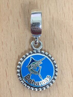 Pandora Bahamas Exclusive Blue Marlin Dangle Charm, S925 Silver Bracelets